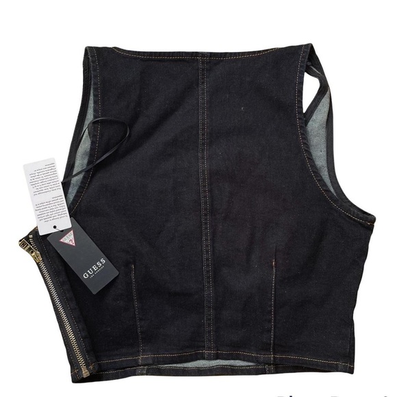 GUESS Paula Corset top/ denim crop vest - Picture 3 of 4
